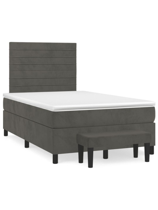 Box spring postel s matrací tmavě šedý 120x190 cm samet
