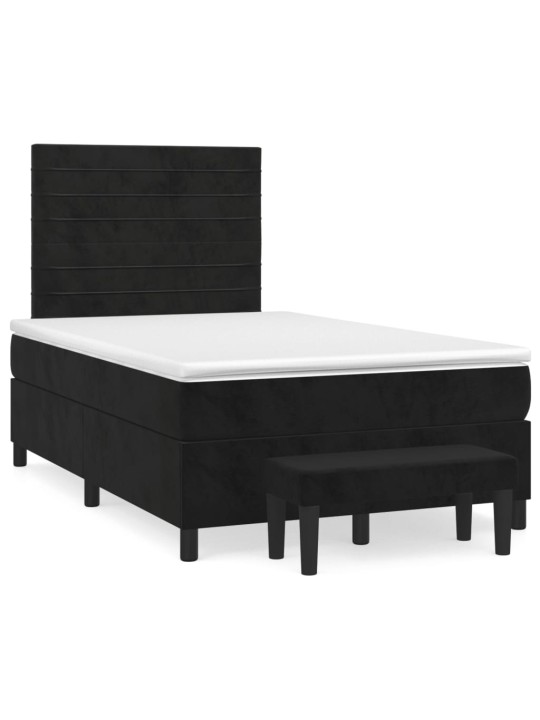 Box spring postel s matrací černá 120 x 190 cm samet