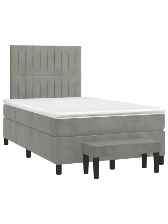 Box spring postel s matrací světle šedá 120x190 cm samet