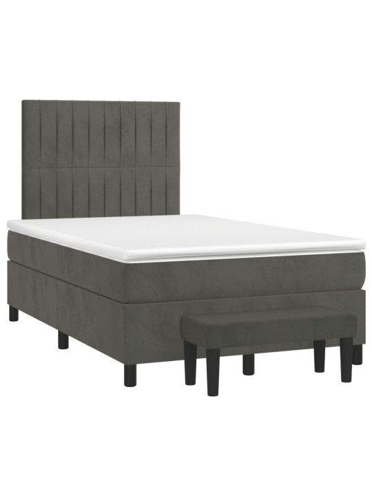 Box spring postel s matrací tmavě šedý 120x190 cm samet