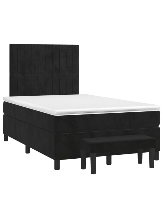 Box spring postel s matrací černá 120 x 190 cm samet