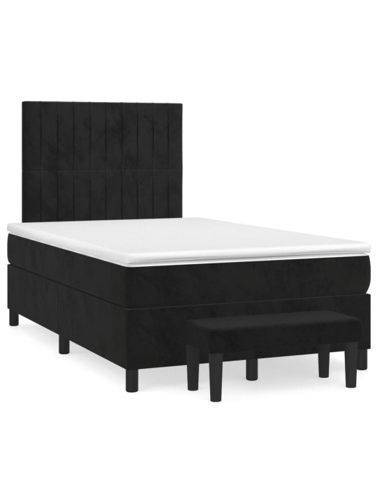 Box spring postel s matrací černá 120 x 190 cm samet