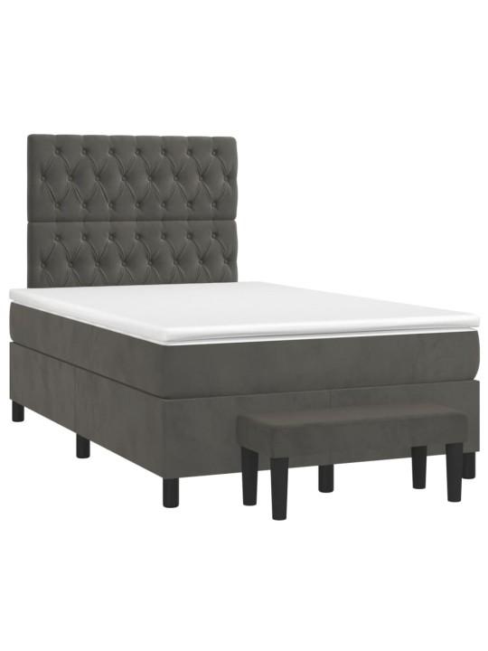 Box spring postel s matrací tmavě šedý 120x190 cm samet