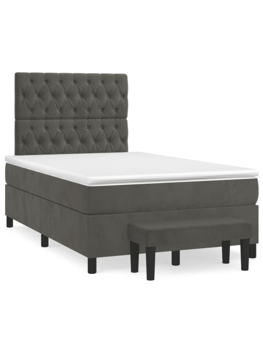 Box spring postel s matrací tmavě šedý 120x190 cm samet