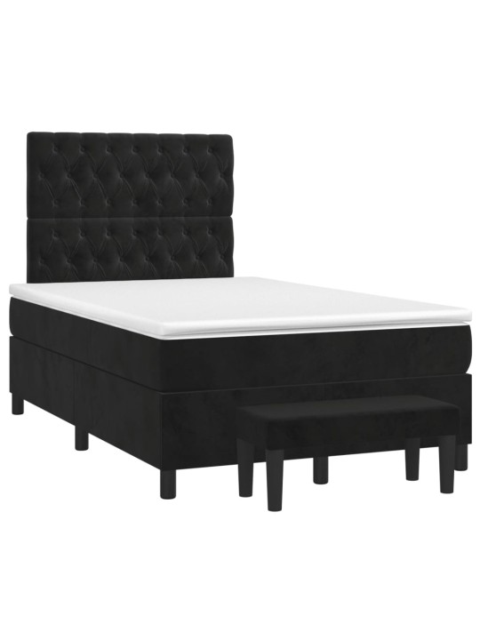 Box spring postel s matrací černá 120 x 190 cm samet