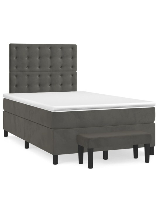 Box spring postel s matrací tmavě šedý 120x190 cm samet