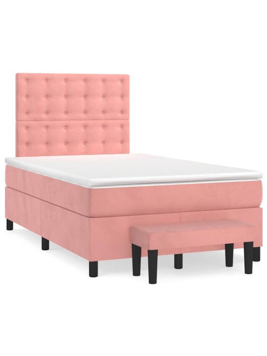 Box spring postel s matrací růžová 120x190 cm samet