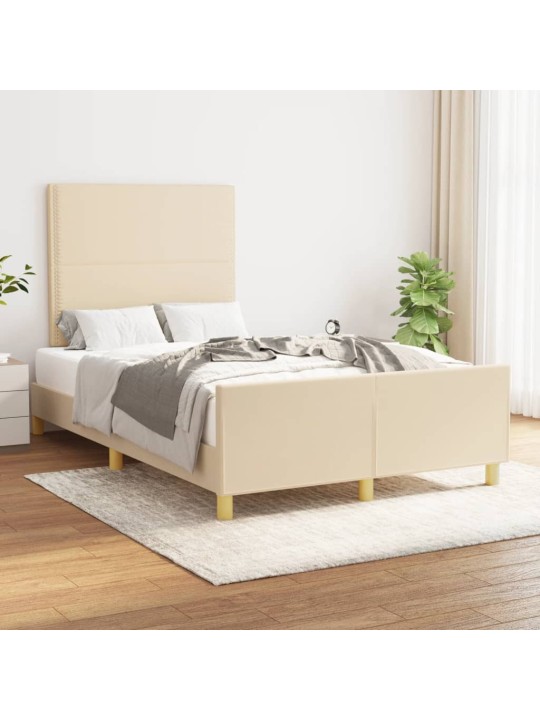 Rám postele bez matrací krémově 120x190 cm textil