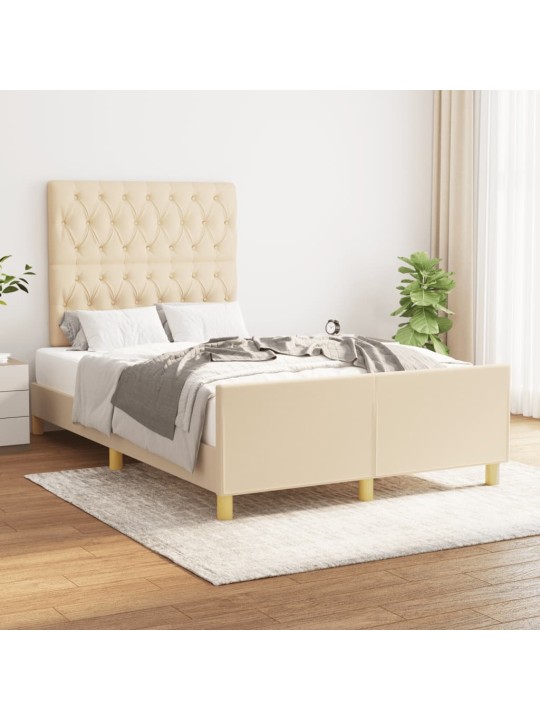 Rám postele bez matrací krémově 120x190 cm textil