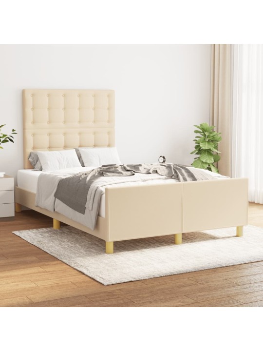 Rám postele bez matrací krémově 120x190 cm textil