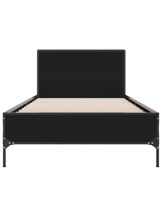 Rám postele černý 90 x 200 cm kompozitní dřevo a kov