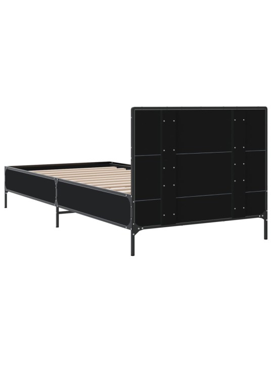 Rám postele černý 90 x 200 cm kompozitní dřevo a kov