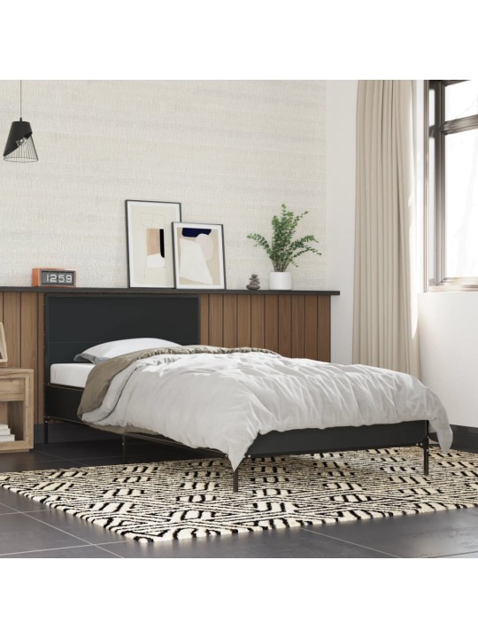 Rám postele černý 90 x 200 cm kompozitní dřevo a kov