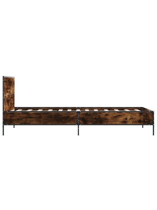 Rám postele kouřový dub 90 x 200 cm kompozitní dřevo a kov