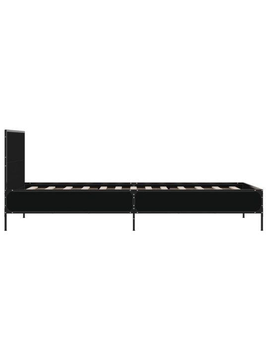 Rám postele černý 100 x 200 cm kompozitní dřevo a kov