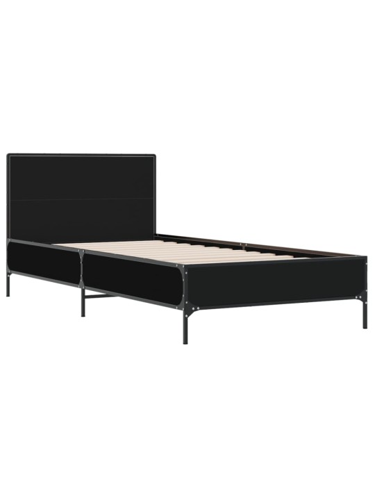 Rám postele černý 75 x 190 cm kompozitní dřevo a kov