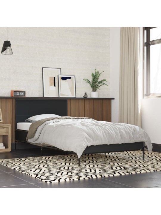 Rám postele černý 75 x 190 cm kompozitní dřevo a kov