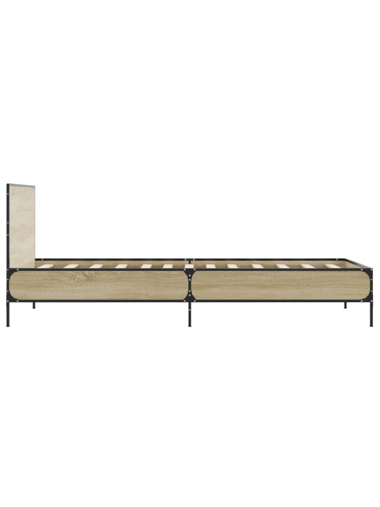 Rám postele dub sonoma 75 x 190 cm kompozitní dřevo a kov