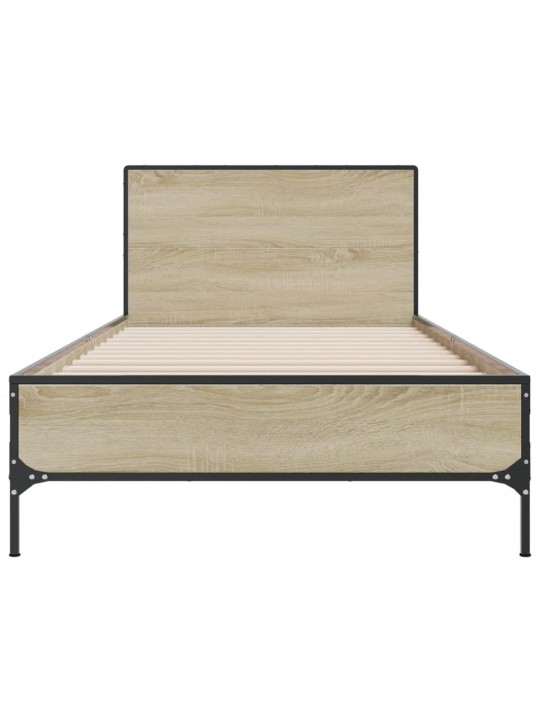 Rám postele dub sonoma 90 x 190 cm kompozitní dřevo a kov