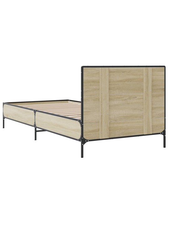 Rám postele dub sonoma 90 x 190 cm kompozitní dřevo a kov