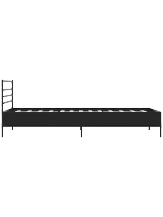 Rám postele černý 90 x 200 cm kompozitní dřevo a kov