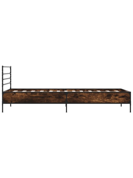 Rám postele kouřový dub 90 x 200 cm kompozitní dřevo a kov