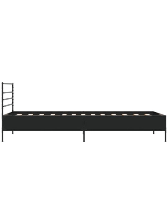 Rám postele černý 100 x 200 cm kompozitní dřevo a kov