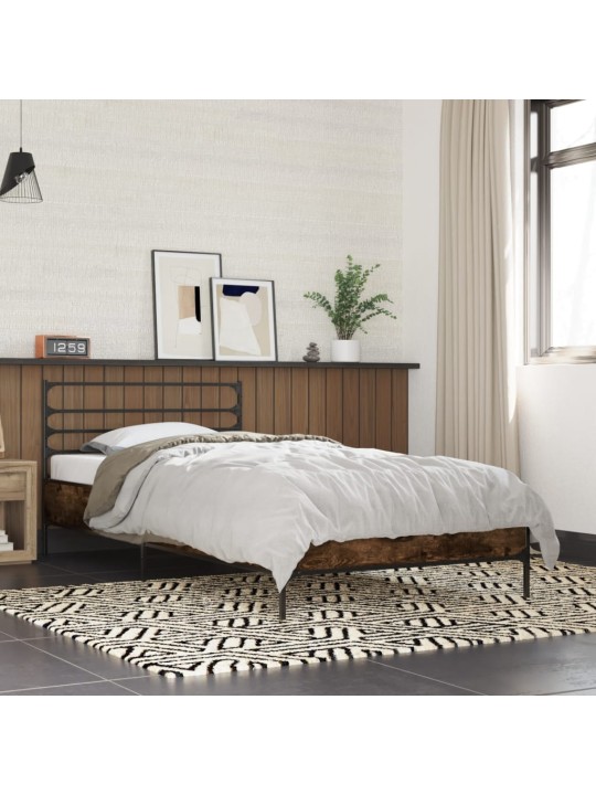 Rám postele kouřový dub 100 x 200 cm kompozitní dřevo a kov