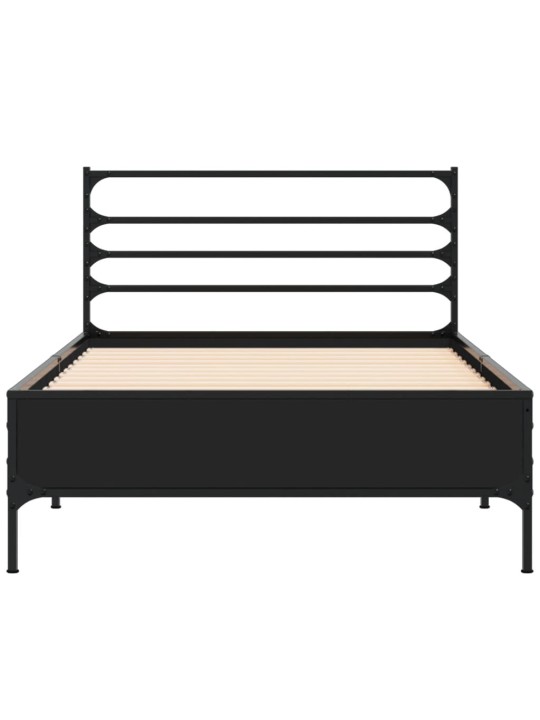 Rám postele černý 75 x 190 cm kompozitní dřevo a kov