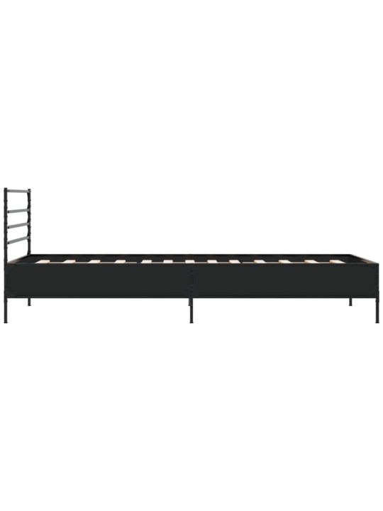 Rám postele černý 75 x 190 cm kompozitní dřevo a kov