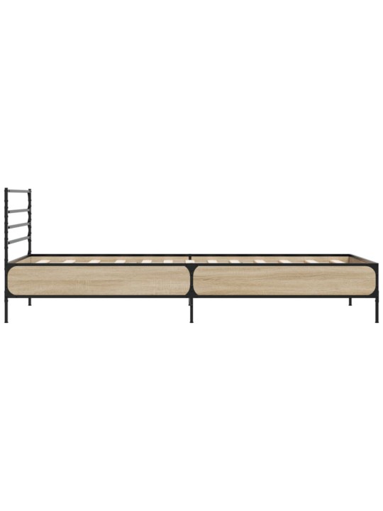 Rám postele dub sonoma 75 x 190 cm kompozitní dřevo a kov