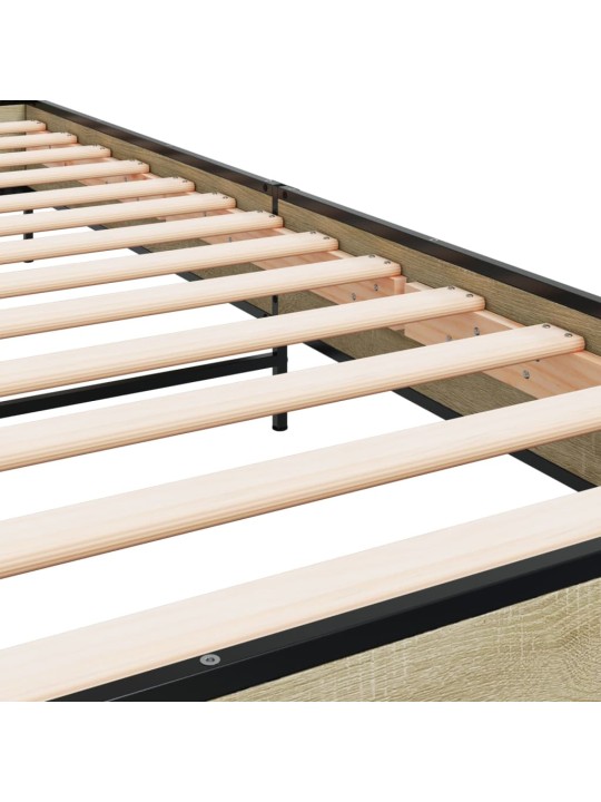 Rám postele dub sonoma 75 x 190 cm kompozitní dřevo a kov