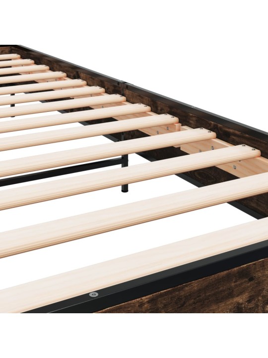 Rám postele kouřový dub 75 x 190 cm kompozitní dřevo a kov