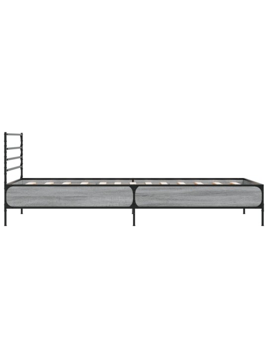 Rám postele šedý sonoma 75 x 190 cm kompozitní dřevo a kov
