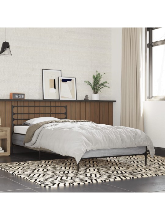 Rám postele šedý sonoma 75 x 190 cm kompozitní dřevo a kov