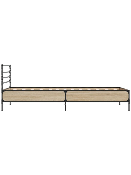Rám postele dub sonoma 90 x 190 cm kompozitní dřevo a kov