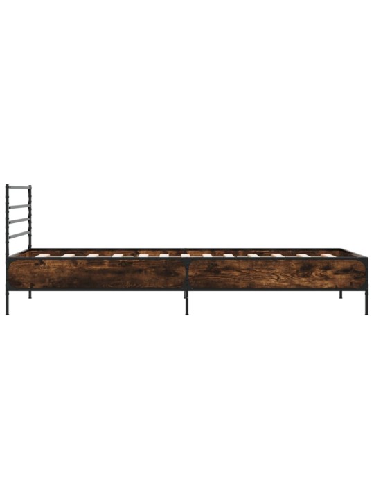 Rám postele kouřový dub 90 x 190 cm kompozitní dřevo a kov