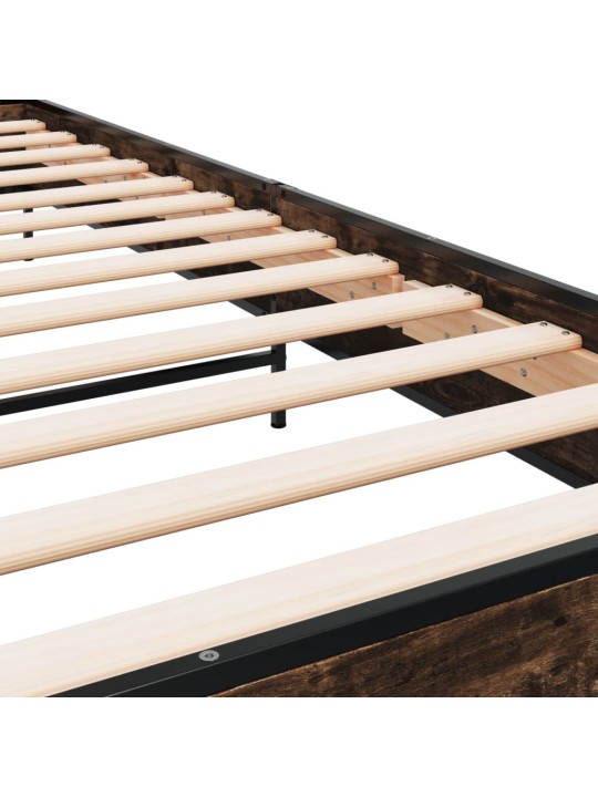 Rám postele kouřový dub 90 x 190 cm kompozitní dřevo a kov