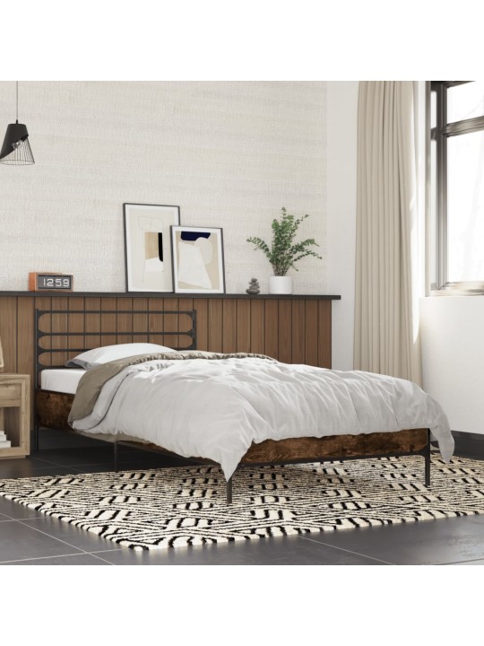 Rám postele kouřový dub 90 x 190 cm kompozitní dřevo a kov