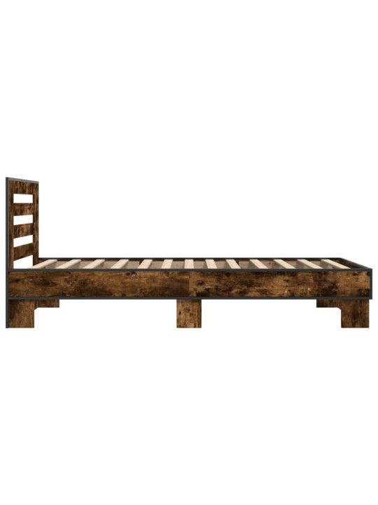 Rám postele kouřový dub 90 x 200 cm kompozitní dřevo a kov
