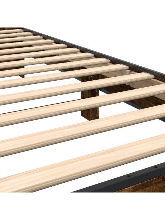 Rám postele kouřový dub 90 x 200 cm kompozitní dřevo a kov