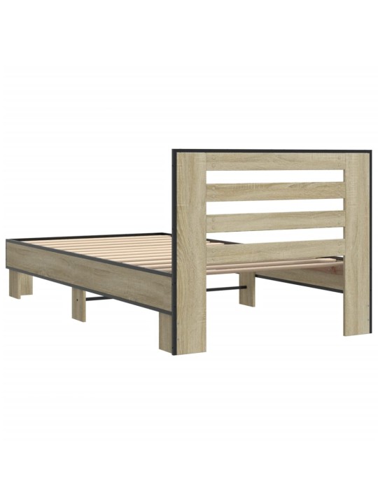 Rám postele dub sonoma 75 x 190 cm kompozitní dřevo a kov