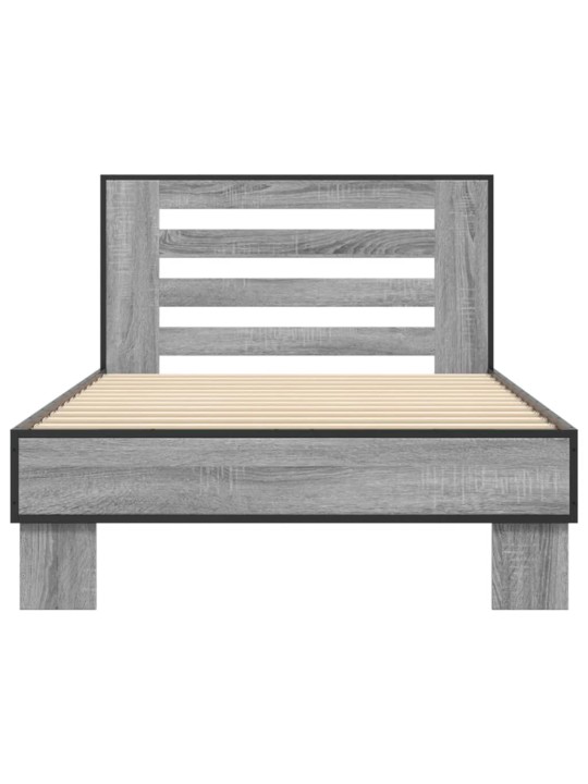 Rám postele šedý sonoma 75 x 190 cm kompozitní dřevo a kov