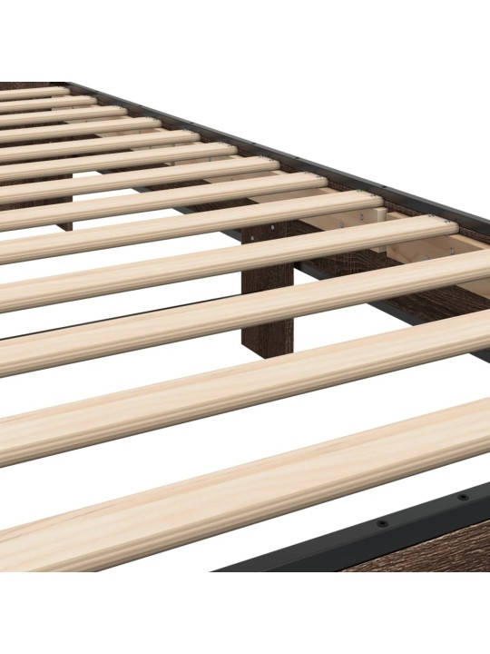 Rám postele hnědý dub 75 x 190 cm kompozitní dřevo a kov
