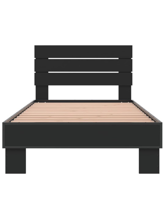 Rám postele černý 90 x 200 cm kompozitní dřevo a kov
