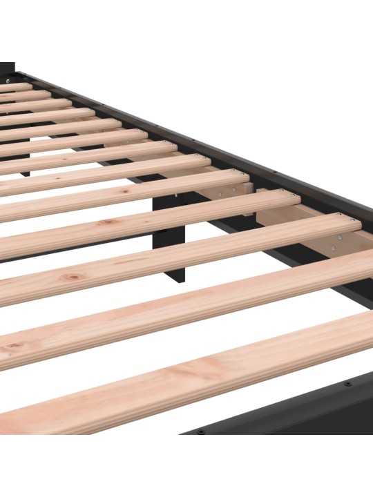 Rám postele černý 90 x 200 cm kompozitní dřevo a kov