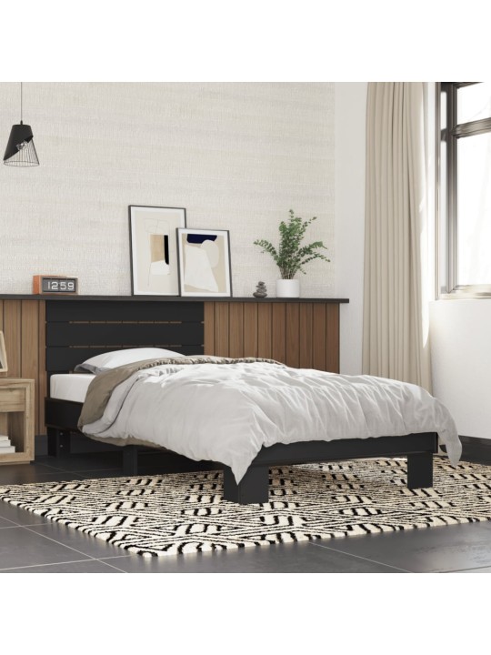 Rám postele černý 90 x 200 cm kompozitní dřevo a kov