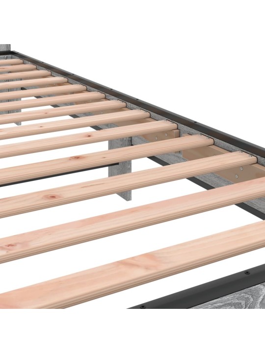 Rám postele šedý sonoma 90 x 200 cm kompozitní dřevo a kov