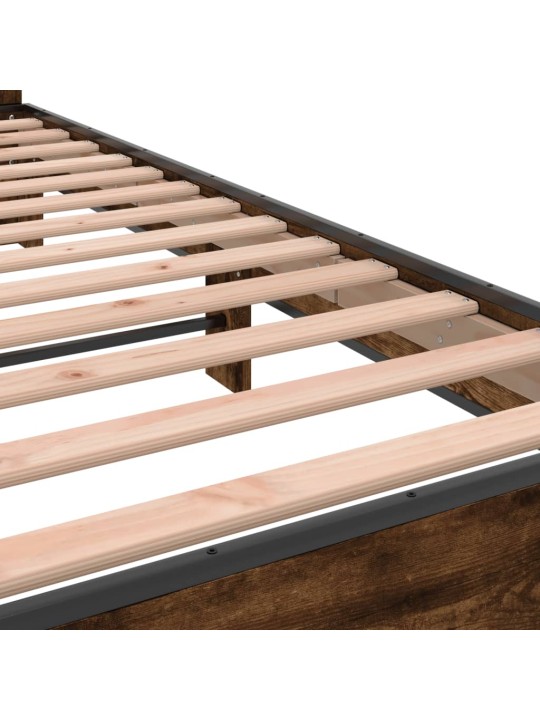 Rám postele kouřový dub 90 x 190 cm kompozitní dřevo a kov