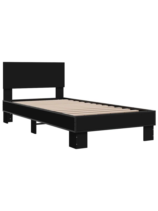 Rám postele černý 90 x 200 cm kompozitní dřevo a kov